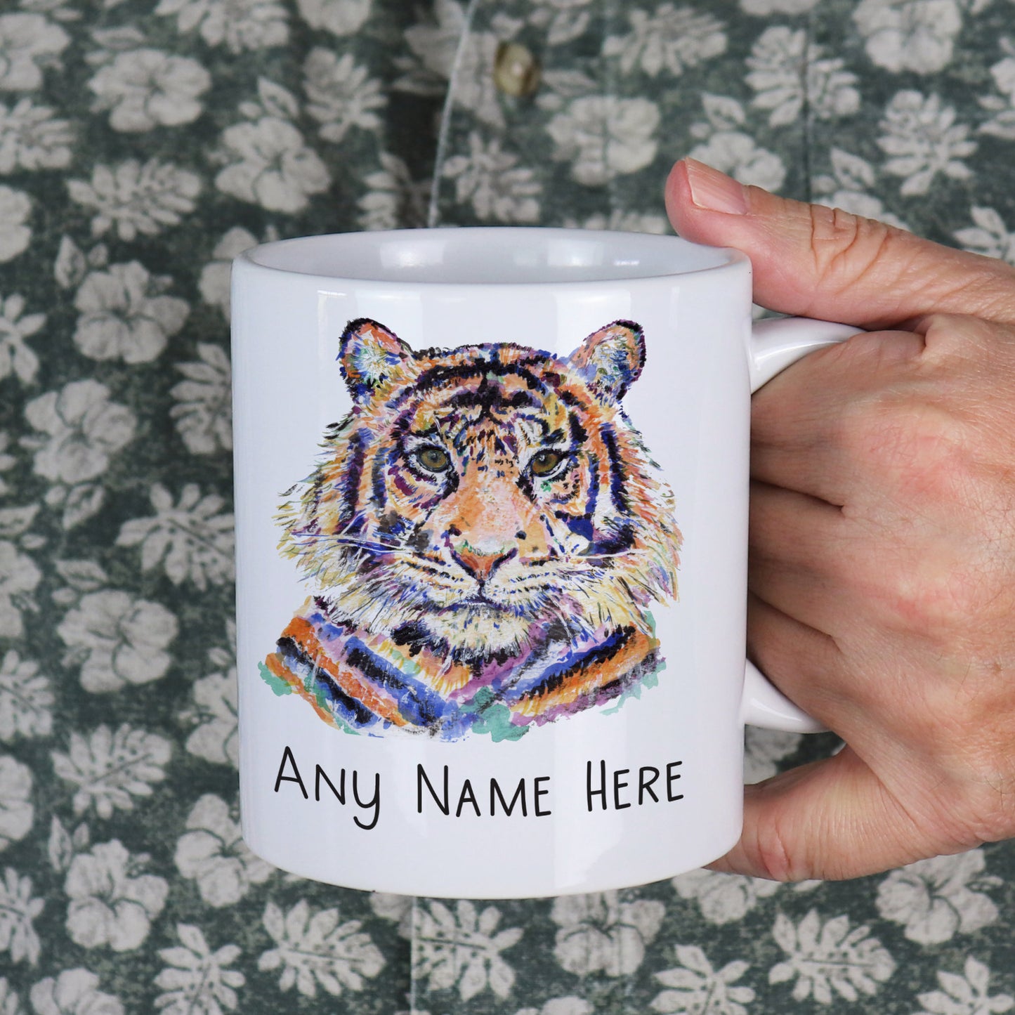 Tiger Mug - Personalised Tiger Mug Gift for Wild Animal Lover