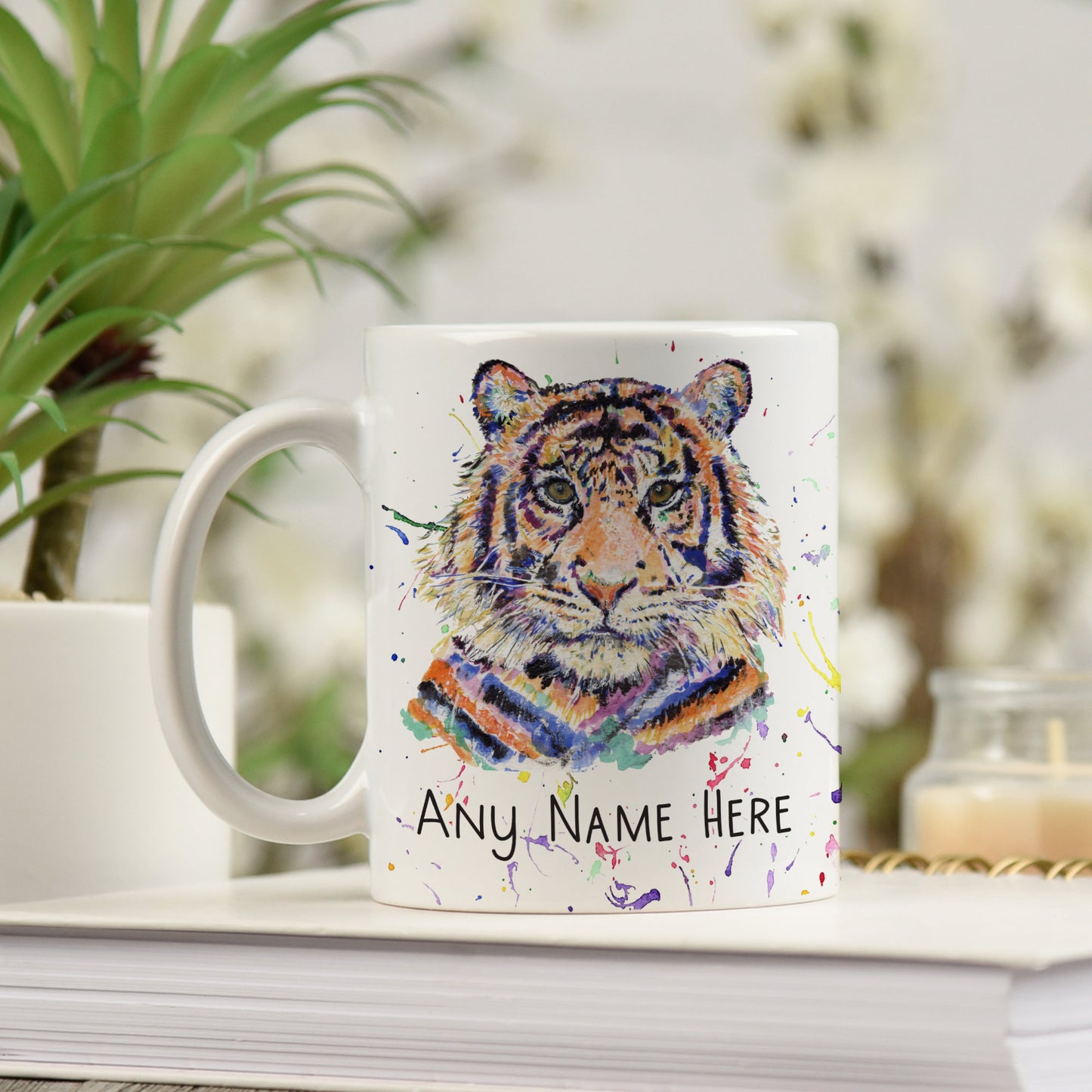 Tiger Mug - Personalised Tiger Mug Gift for Wild Animal Lover