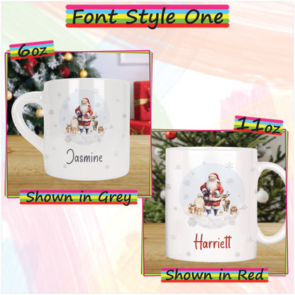 Traditional Santa Personalised Christmas Mug for Kids - Hot Chocolate Mug