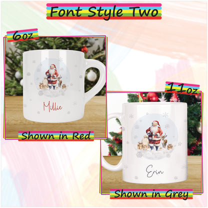 Traditional Santa Personalised Christmas Mug for Kids - Hot Chocolate Mug