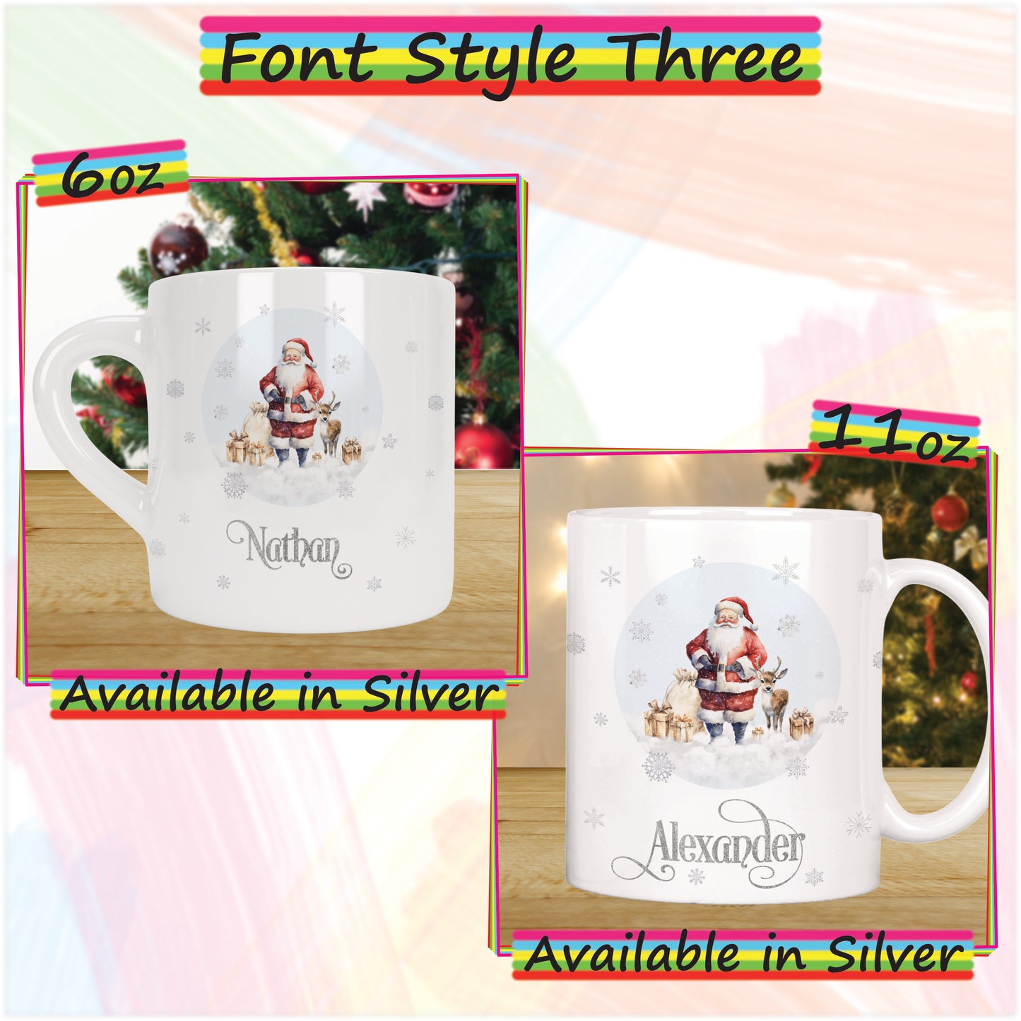 Traditional Santa Personalised Christmas Mug for Kids - Hot Chocolate Mug