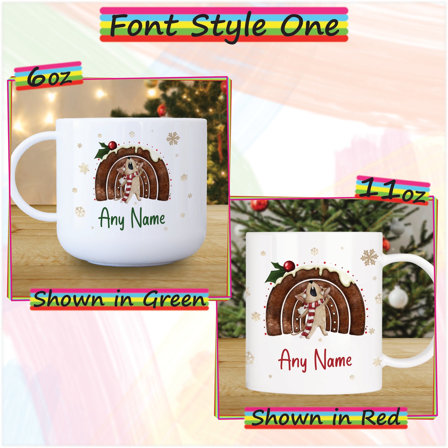 Sleepy Mouse Personalised Unbreakable Christmas Mug for Kids - Hot Chocolate Mug with Name