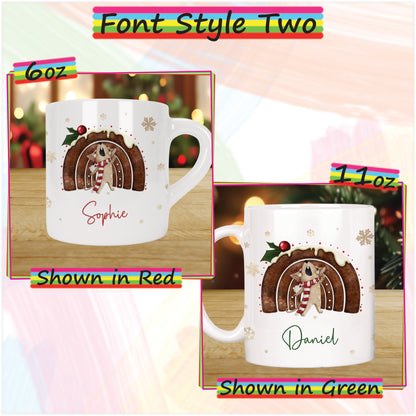 Sleepy Mouse Personalised Christmas Mug for Kids - Hot Chocolate Mug with Name