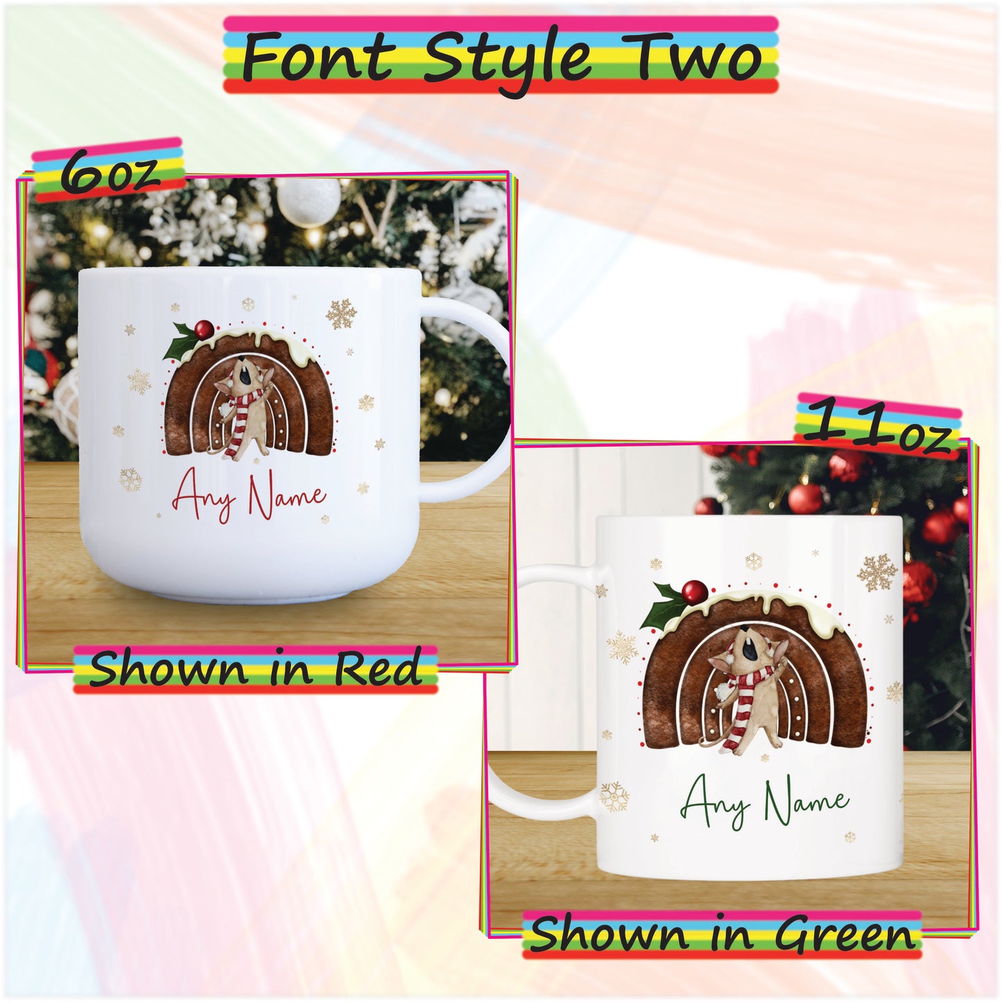 Sleepy Mouse Personalised Unbreakable Christmas Mug for Kids - Hot Chocolate Mug with Name