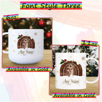 Sleepy Mouse Personalised Unbreakable Christmas Mug for Kids - Hot Chocolate Mug with Name