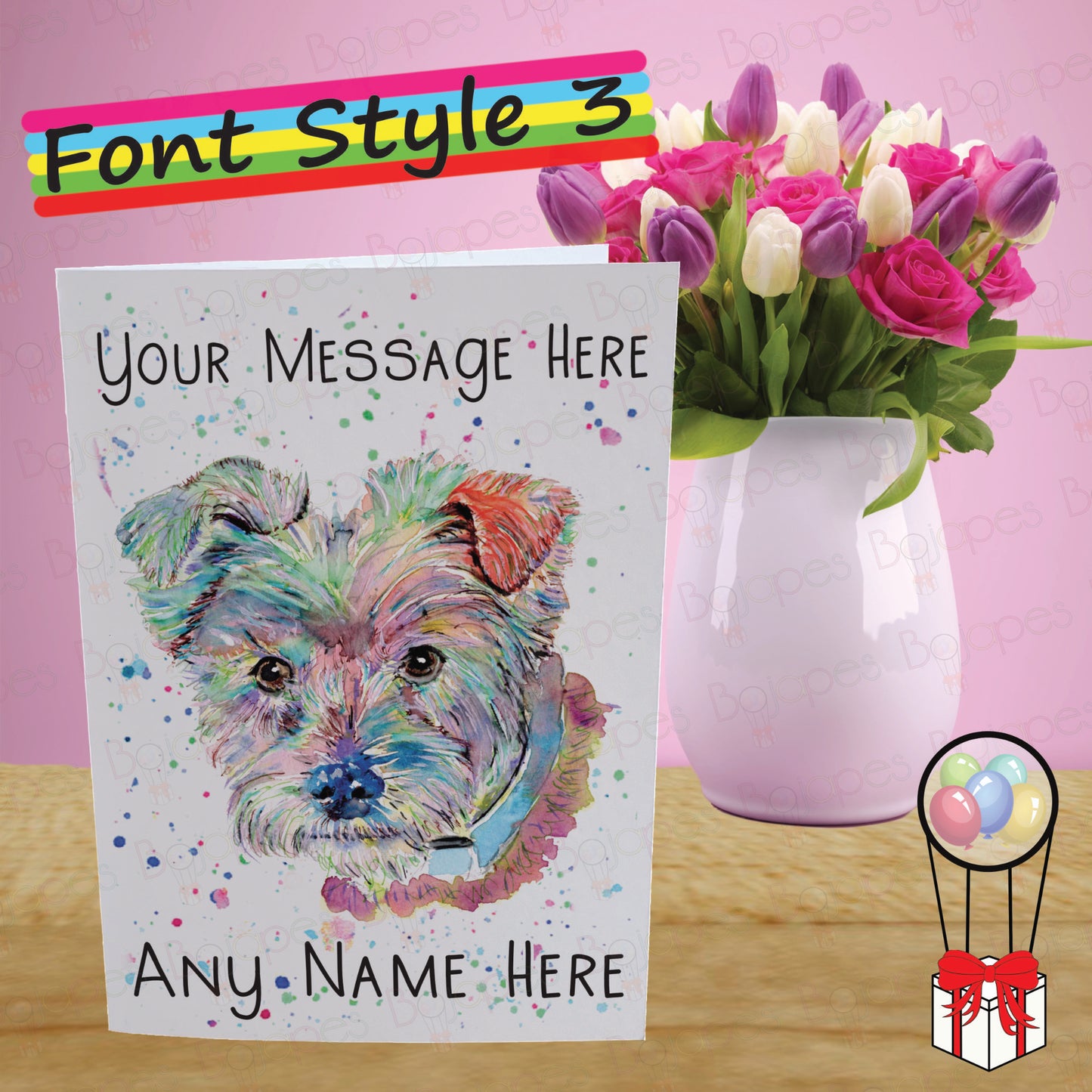 Terrier Card - Personalised Greeting Card for Dog Lover