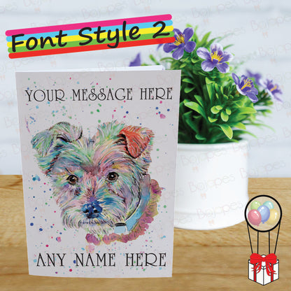 Terrier Card - Personalised Greeting Card for Dog Lover