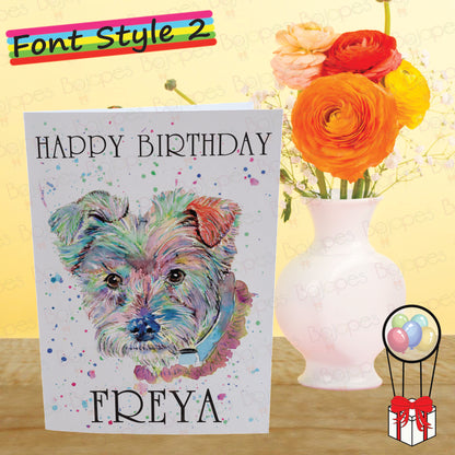 Terrier Card - Personalised Greeting Card for Dog Lover