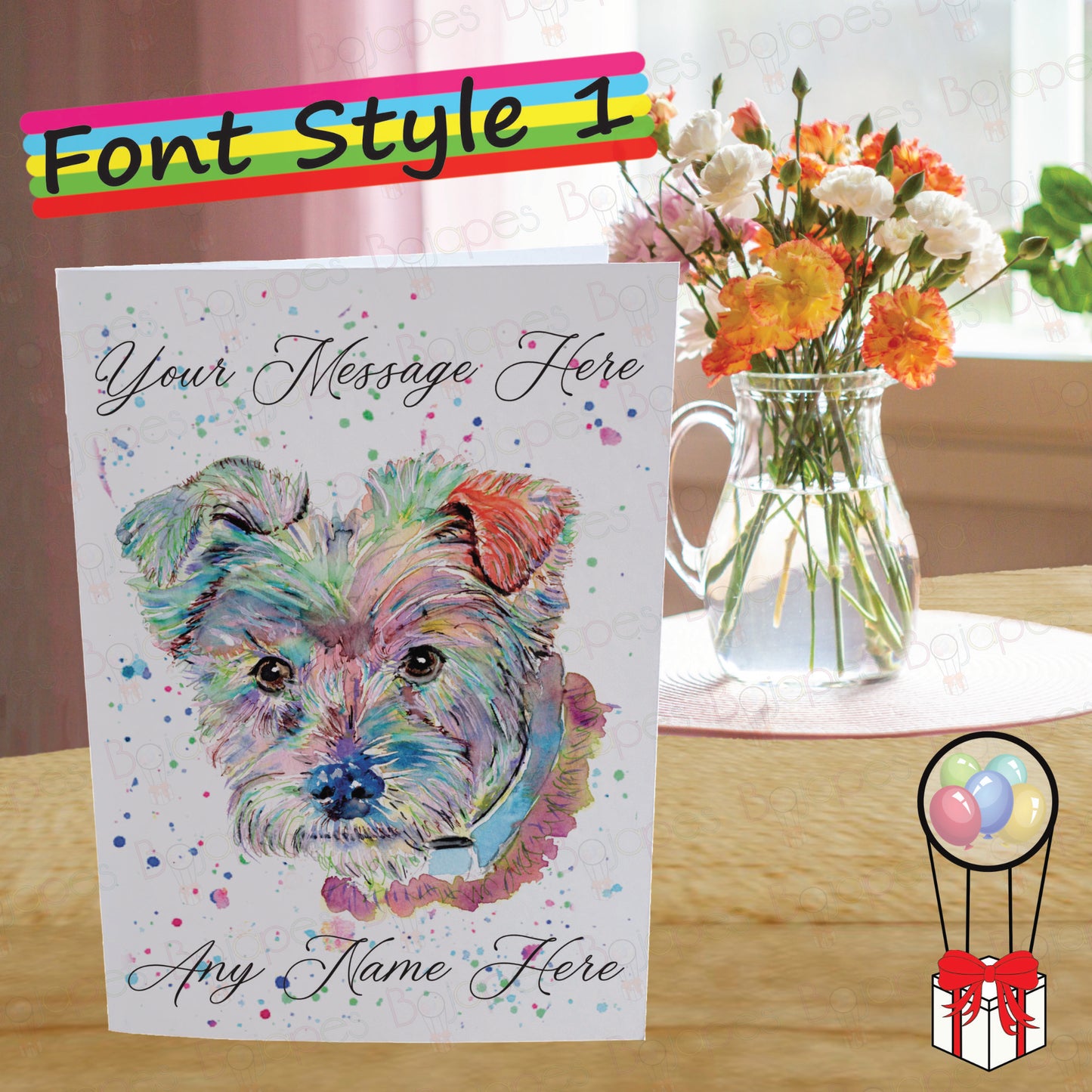 Terrier Card - Personalised Greeting Card for Dog Lover