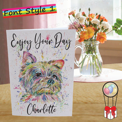 Yorkshire Terrier Card - Personalised Greeting Card for Dog Lover