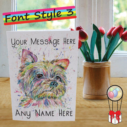 Yorkshire Terrier Card - Personalised Greeting Card for Dog Lover