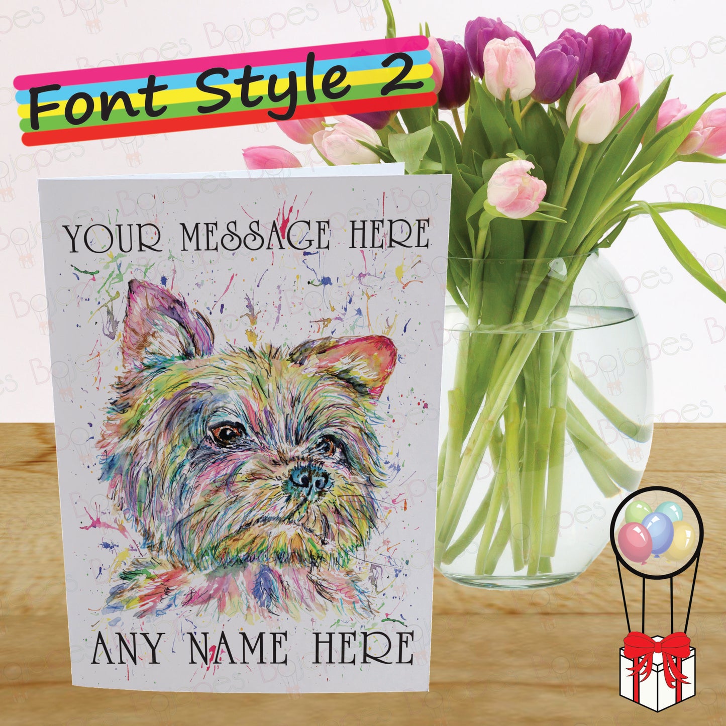 Yorkshire Terrier Card - Personalised Greeting Card for Dog Lover