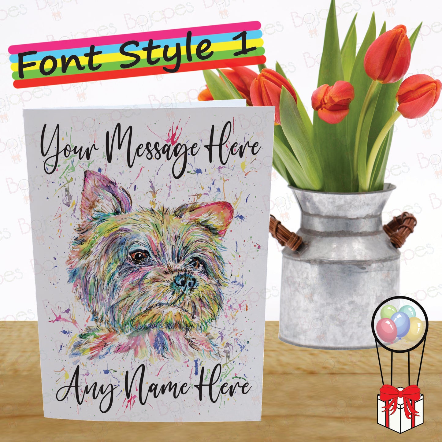 Yorkshire Terrier Card - Personalised Greeting Card for Dog Lover