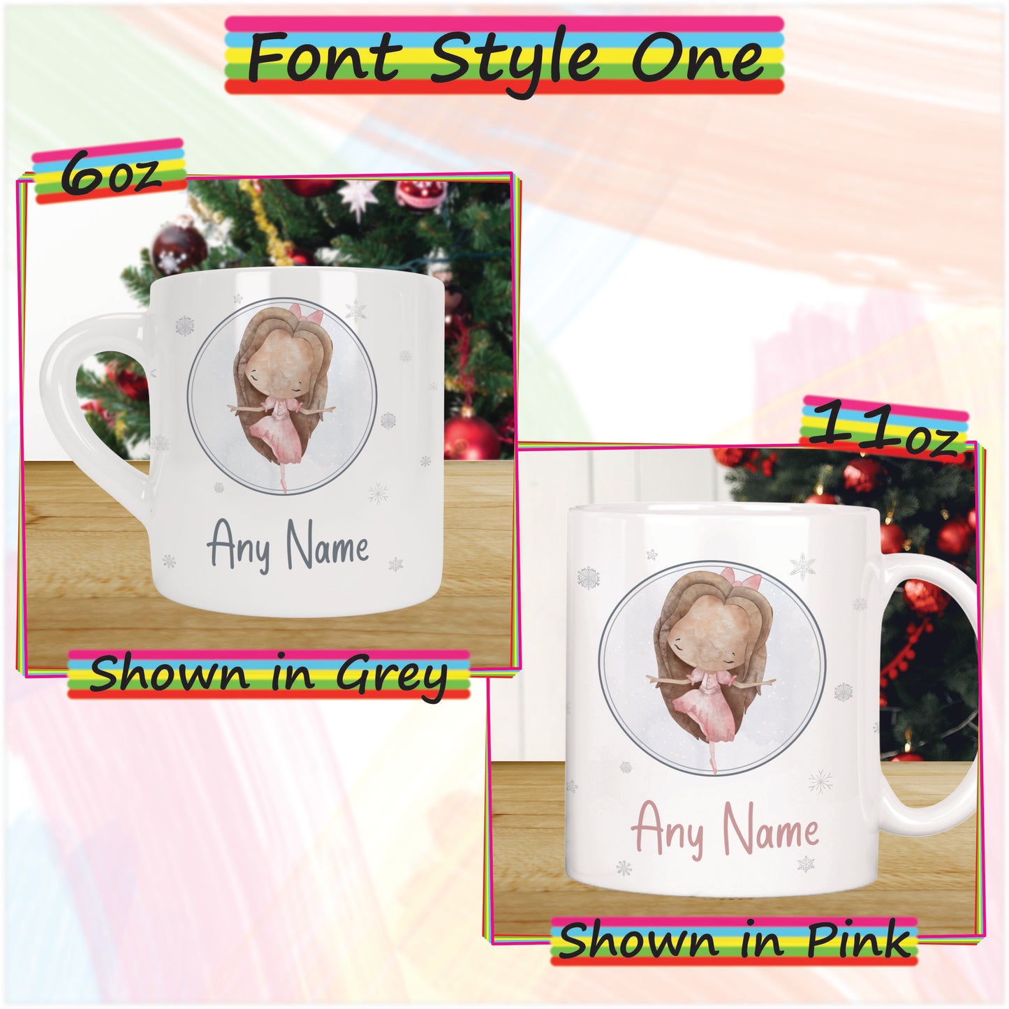 Nutcracker Clara Personalised Christmas Mug for Kids - Hot Chocolate Mug with Name