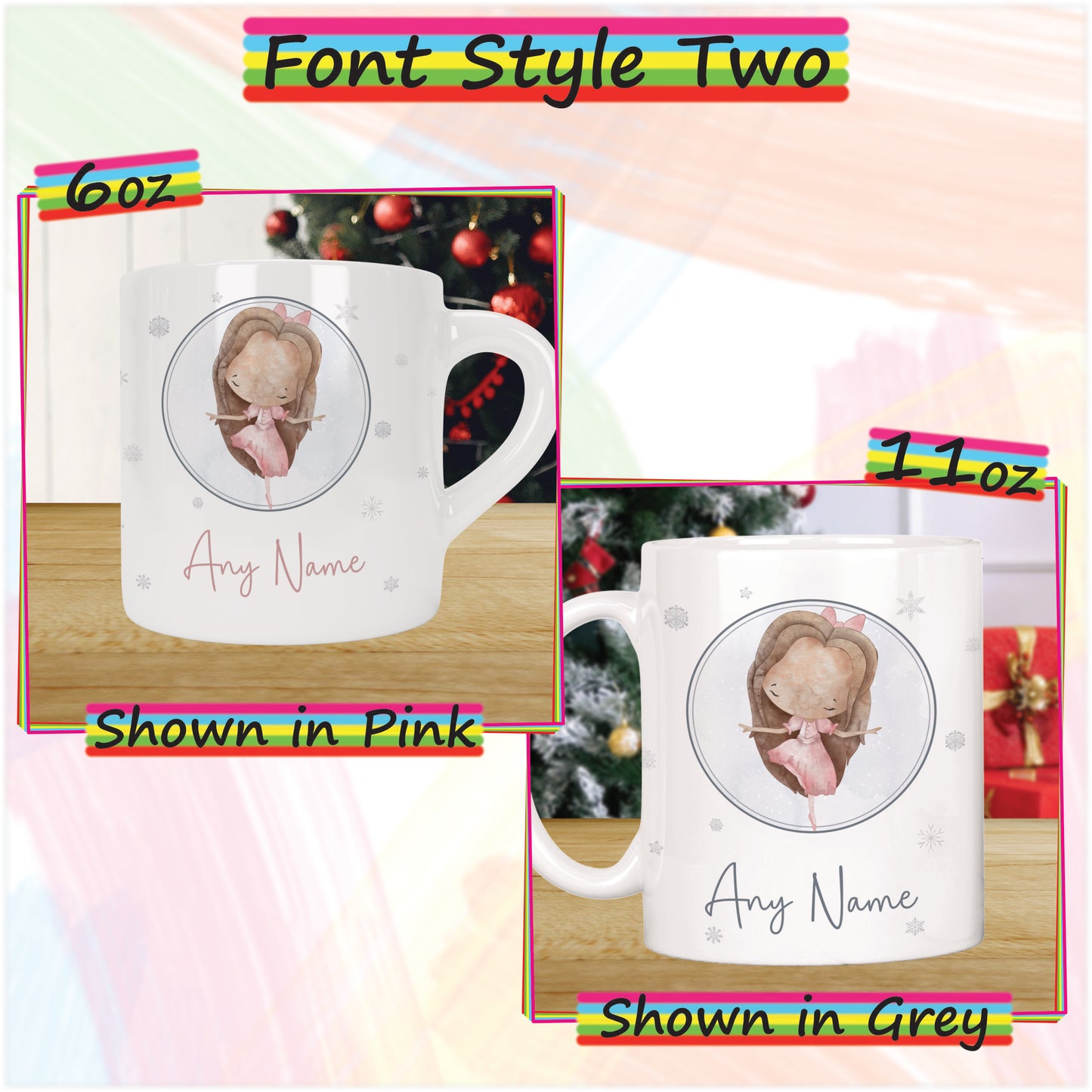 Nutcracker Clara Personalised Christmas Mug for Kids - Hot Chocolate Mug with Name