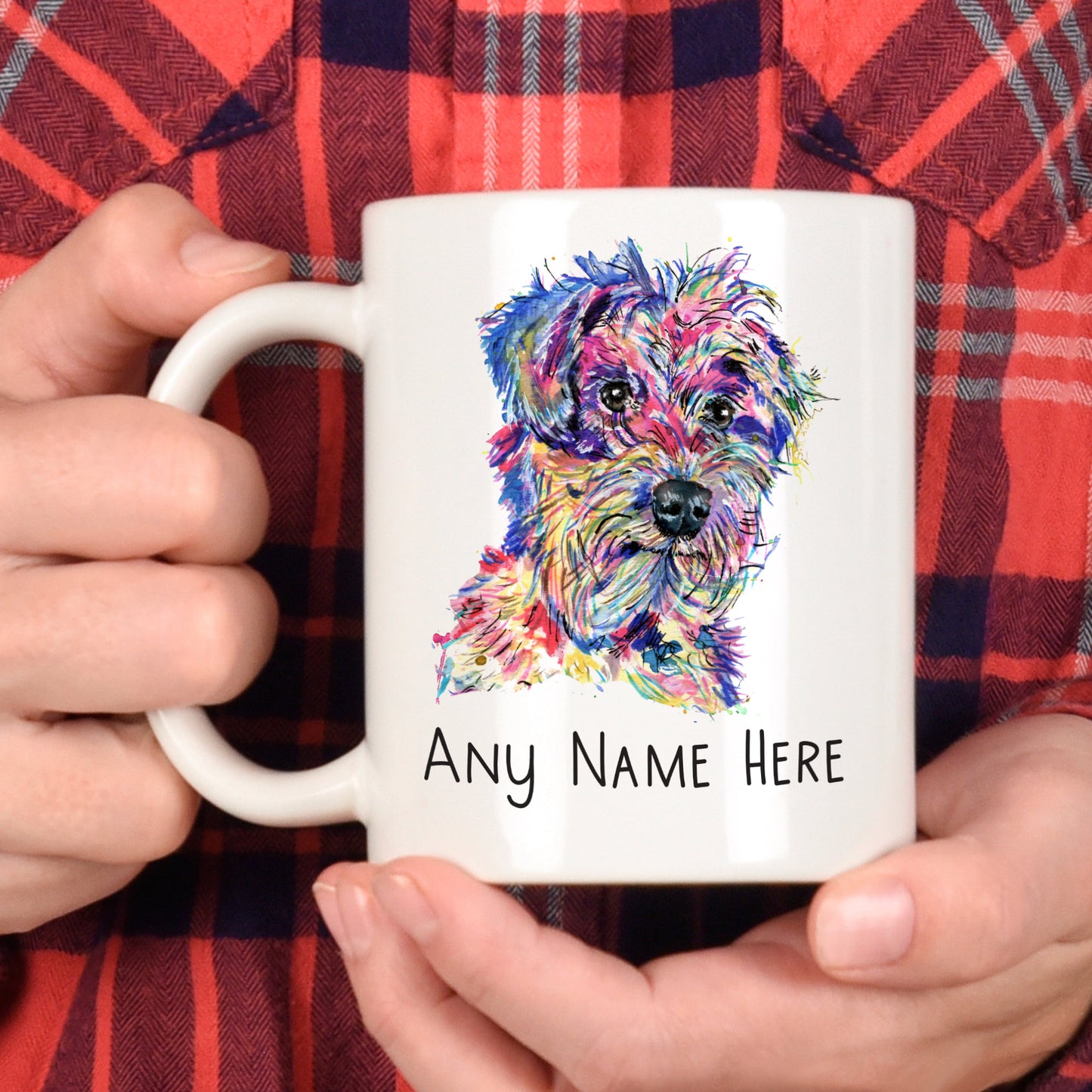 Personalised Norfolk Terrier Mug - Colourful Border Terrier Mug for Dog Lover