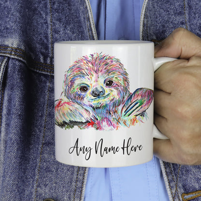 Cute Sloth Mug - Personalised Sloth Mug Gift for Animal Lover