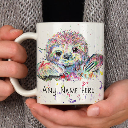 Cute Sloth Mug - Personalised Sloth Mug Gift for Animal Lover