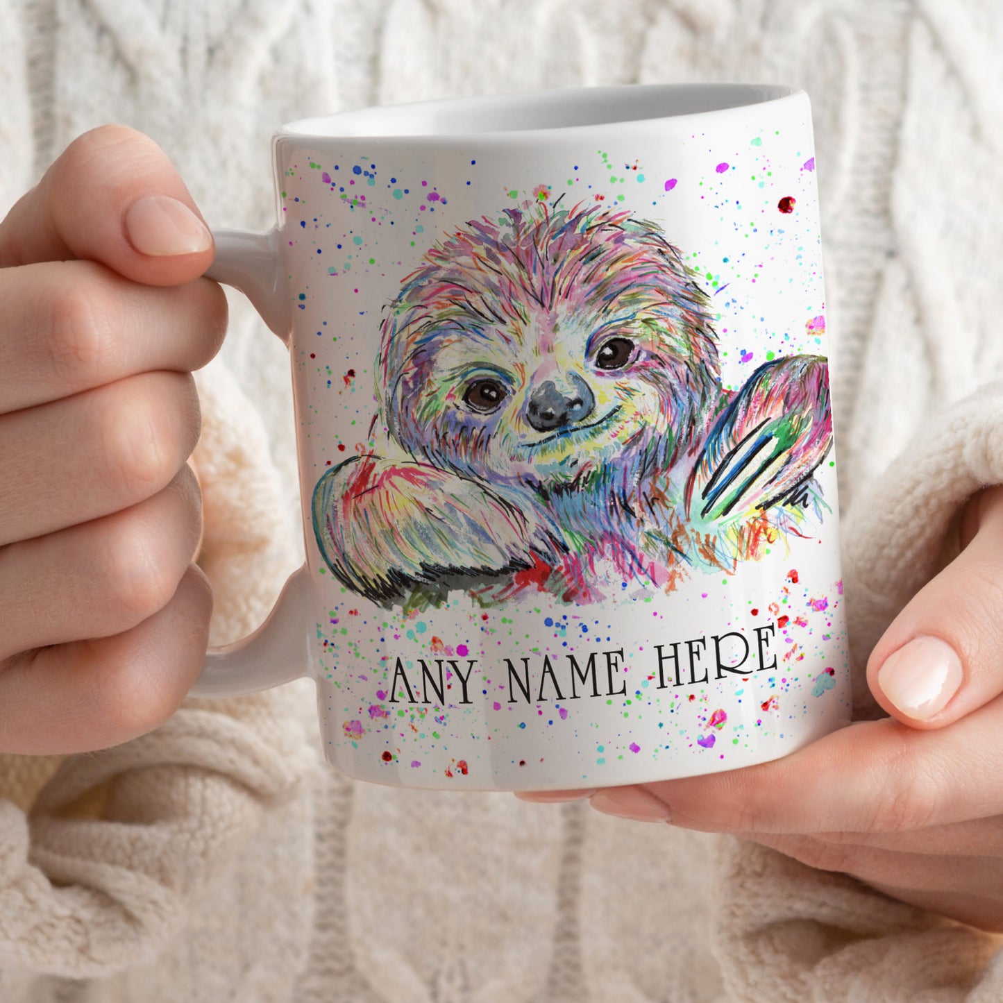 Cute Sloth Mug - Personalised Sloth Mug Gift for Animal Lover