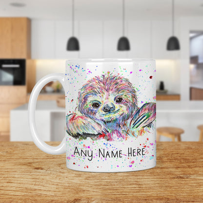 Cute Sloth Mug - Personalised Sloth Mug Gift for Animal Lover