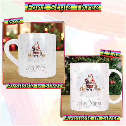 Traditional Santa Personalised Christmas Mug for Kids - Hot Chocolate Mug