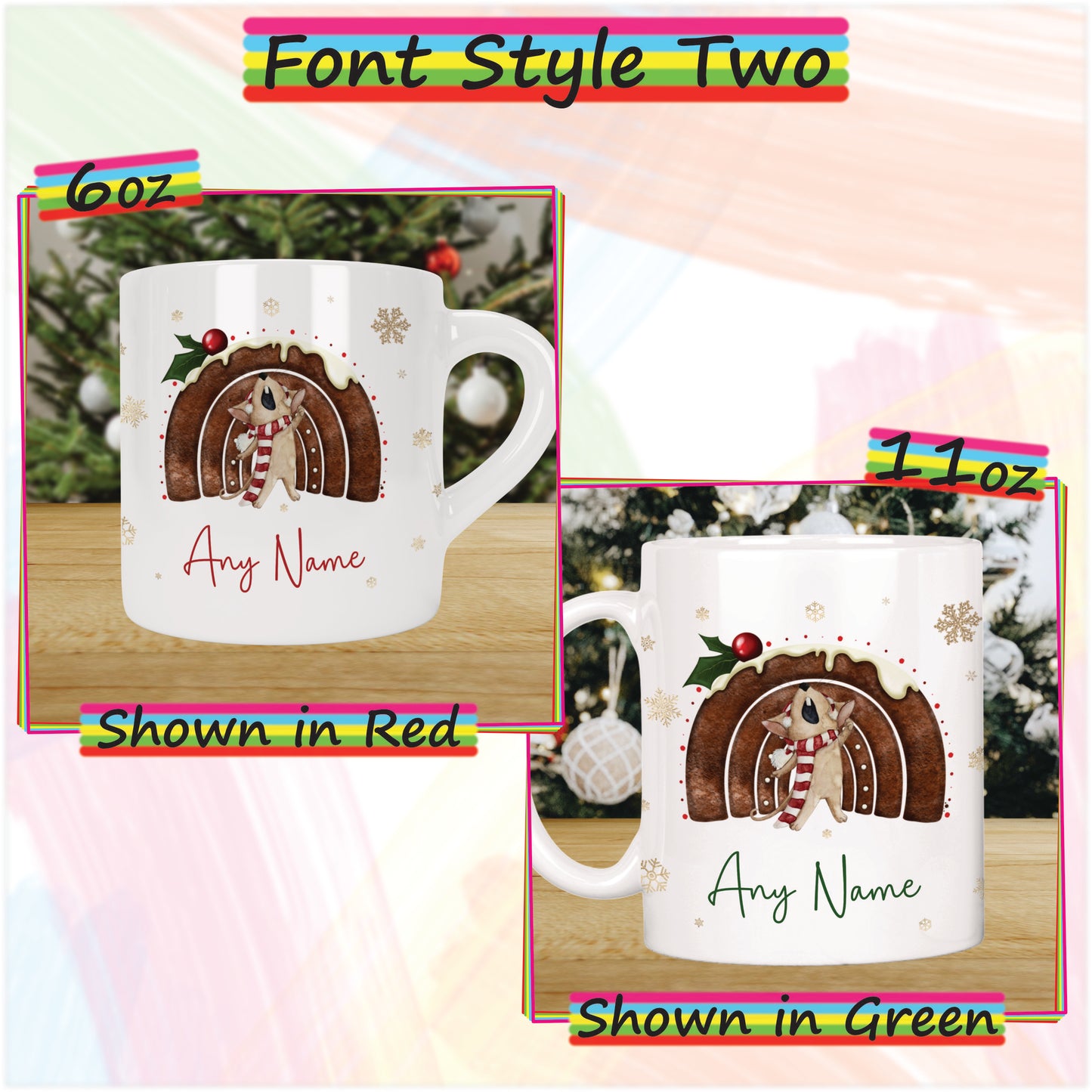 Sleepy Mouse Personalised Christmas Mug for Kids - Hot Chocolate Mug with Name