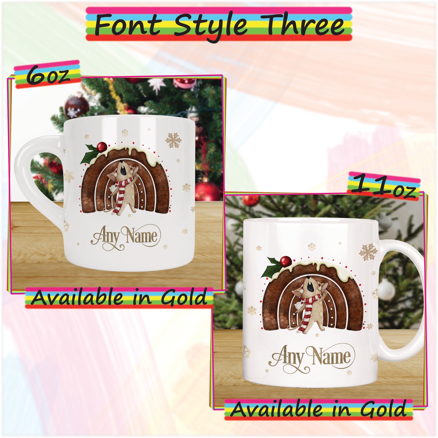 Sleepy Mouse Personalised Christmas Mug for Kids - Hot Chocolate Mug with Name